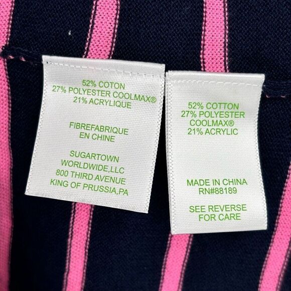 Lilly Pulitzer Crestwood Fringe Pullover‎ Sweater Top Pink/Blue Stripe Small - Picture 10 of 10